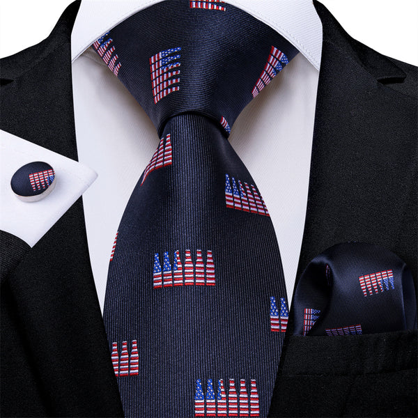 Ties2you Mens Tie Navy Blue Novelty Bottle Pattern Mens Tie Set Pocket Square Cufflinks Set