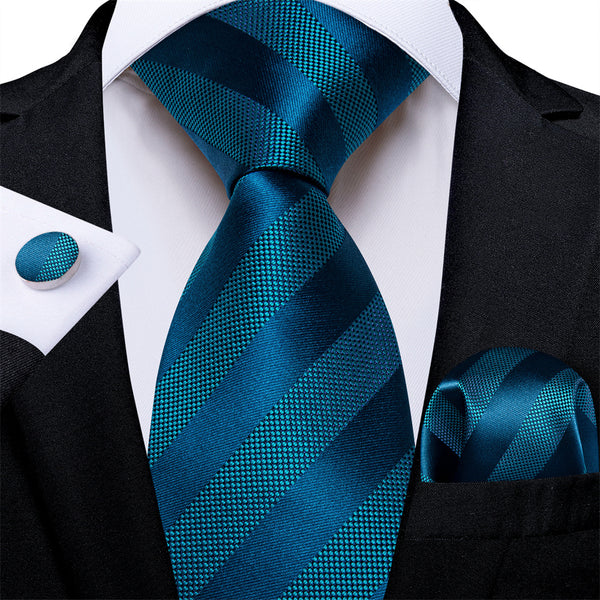 Ties2you Striped Tie Mens Blue Silk Necktie Handkercheif Cufflinks Set ties2you Ties2you Striped Tie Mens Blue Silk Necktie Handkercheif Cufflinks Set ties2you