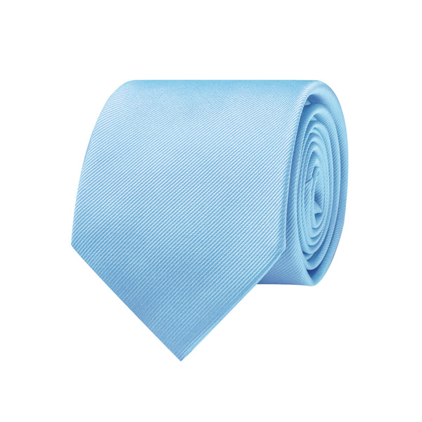 Ties2you Sky Blue Solid Necktie Mens Silk Tie Pocket Square Cufflinks Set
