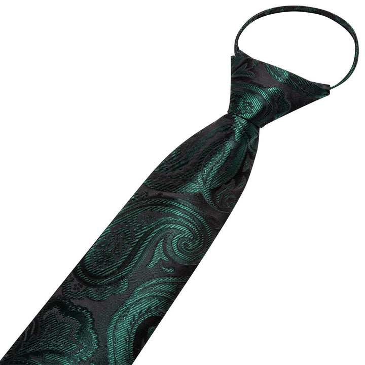 classic business paisley silk mens moss green tie pocket square cufflinks set