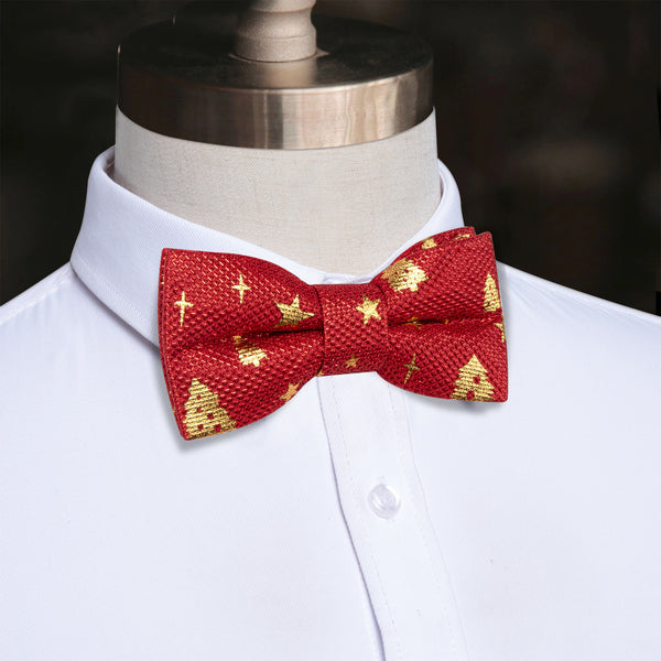 Ties2you Red Bow Tie for Men Holiday Tree Pre-tied Bowtie for Party