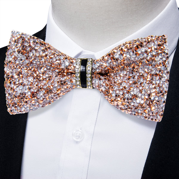 Champagne Sliver Imitated Crystal Men's Pre-tied Bowtie for Party