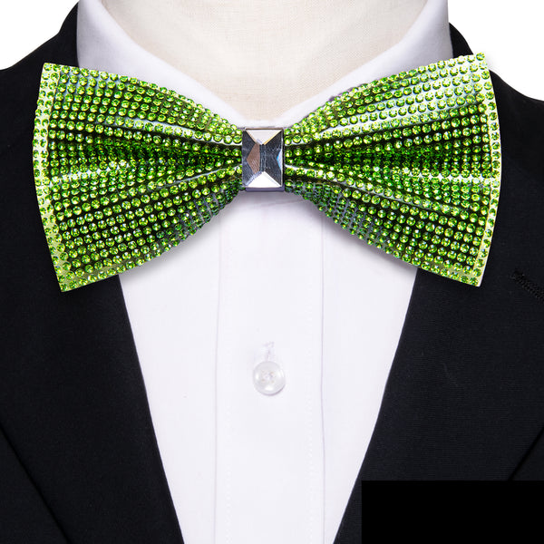 New Cobalt Green Imitated Crystal Men's Pre-tied Bowtie for Party