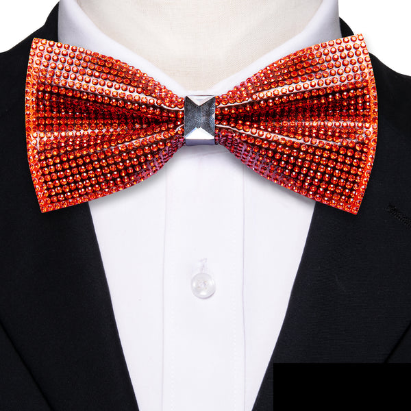 Red Imitated Crystal Men's Pre-tied Bowtie for Party