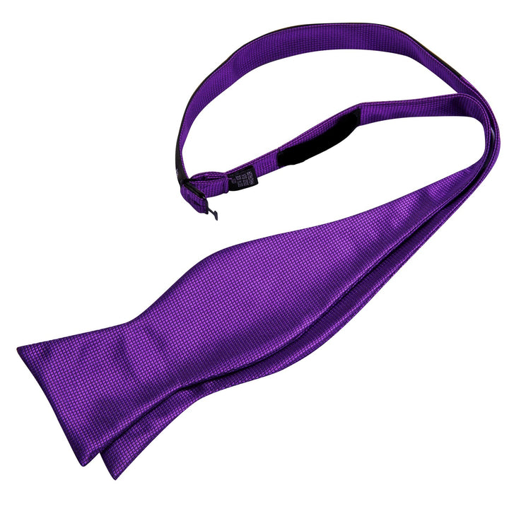 plaid purple mens silk cheap bow ties pocket square cufflinks set