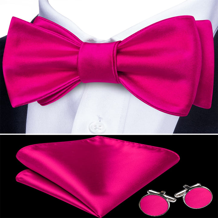 Tuxedo Bow Tie Hot Pink Solid Men's Silk Self-tied bow tie fashions