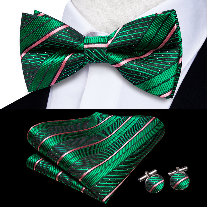green pink bow tie