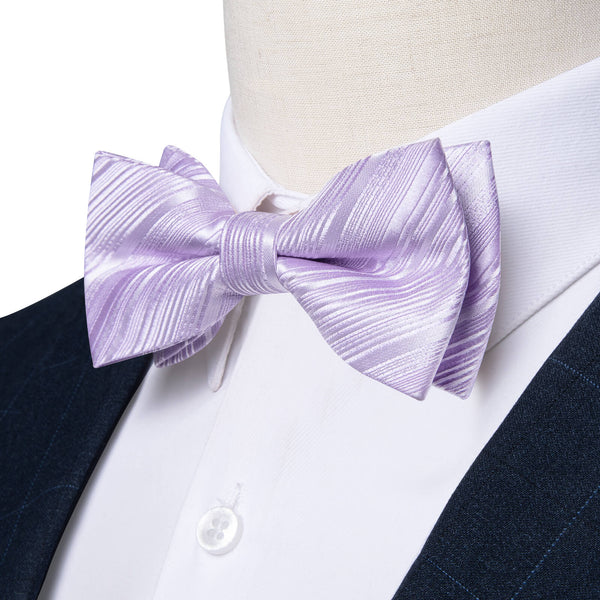 Periwinkle Purple Bow Tie Handkerchief Set 