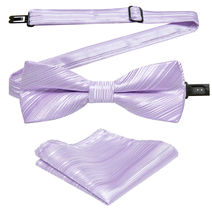 Periwinkle Purple Bow Tie Handkerchief Set 