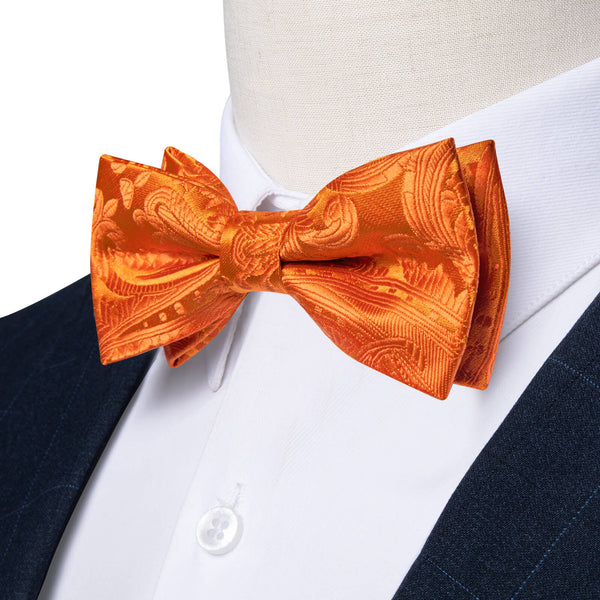  Tiger Orange Paisley Bow Tie 