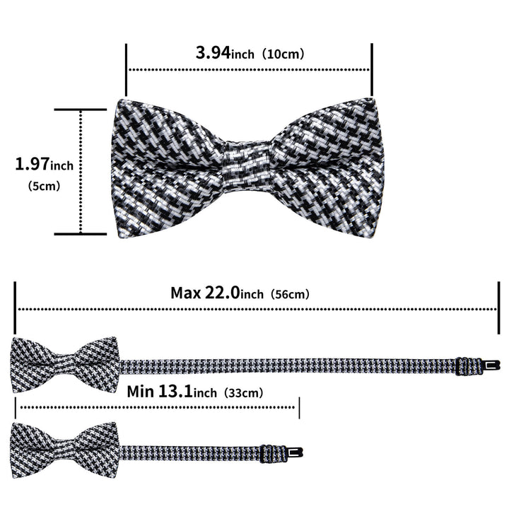  Black White Striped Bow Tie