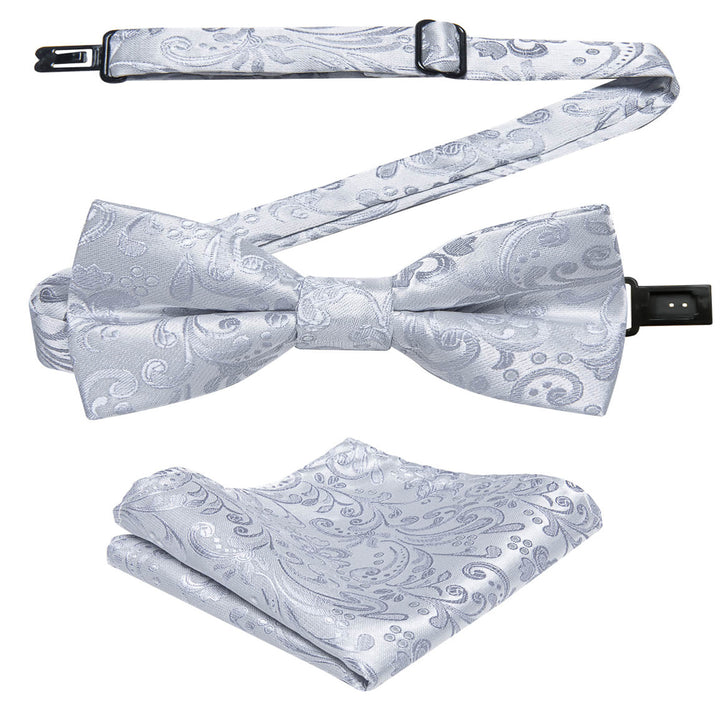  Cloud Grey Woven Jacquard Bow Tie 