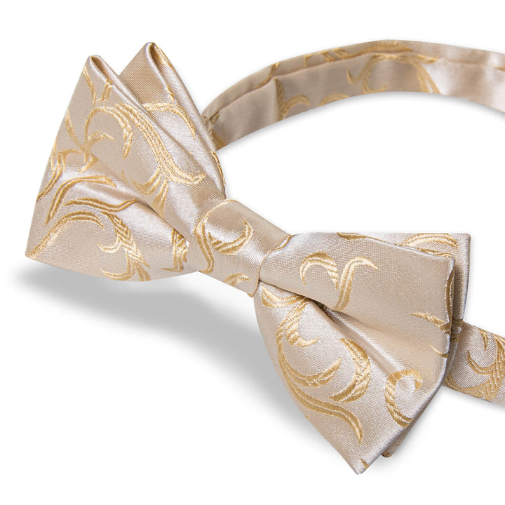 Champagne Floral Kids Bow Tie 