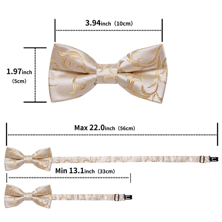 Champagne Floral Kids Bow Tie 