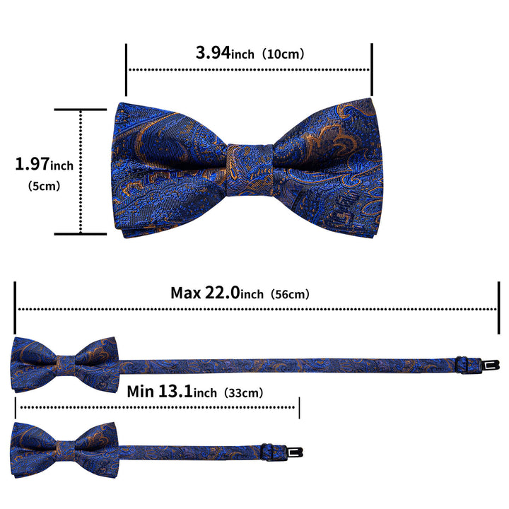 Azure Blue Floral Bow Tie