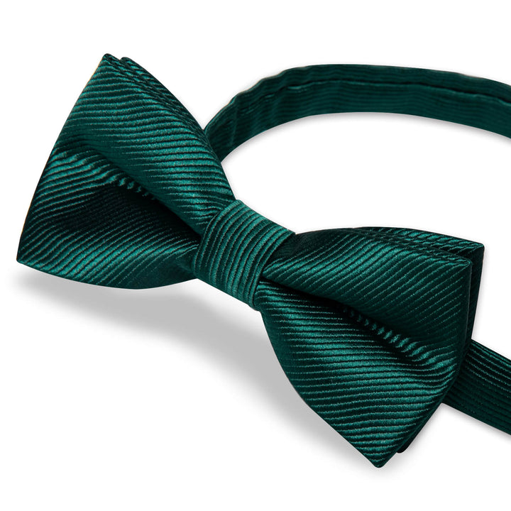  Sapphire Pine Green Striped Bow Tie