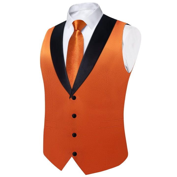 orange dress vest James Burnt Orange Structured Stretch Suit Vest