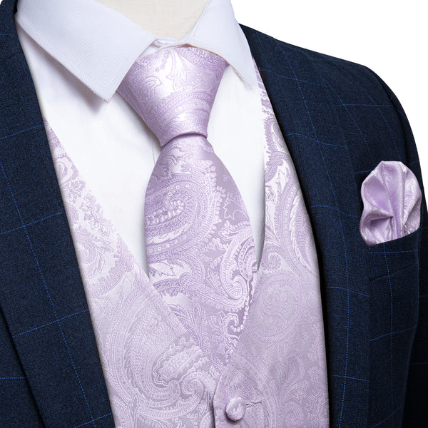 Thistle Purple Paisley Men's Vest Tie Set