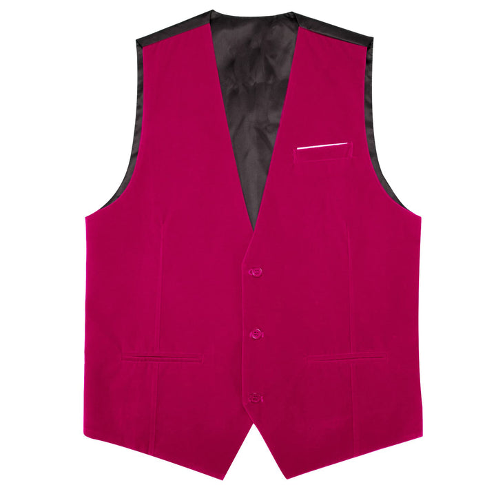  Suit Vest Deep Pink Solid Mens Flannelette Work Dress Vest
