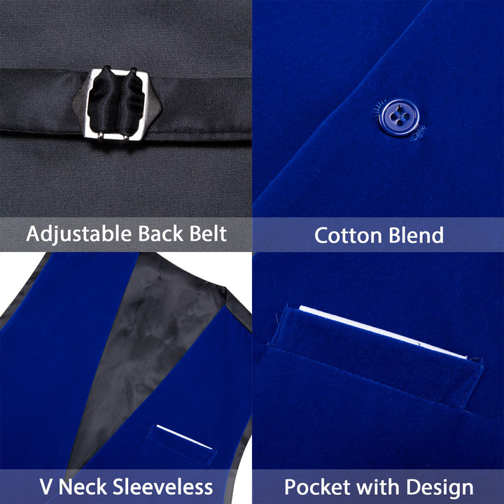 Suit Vest Medium Blue Solid Mens Flannelette Work Dress Vest