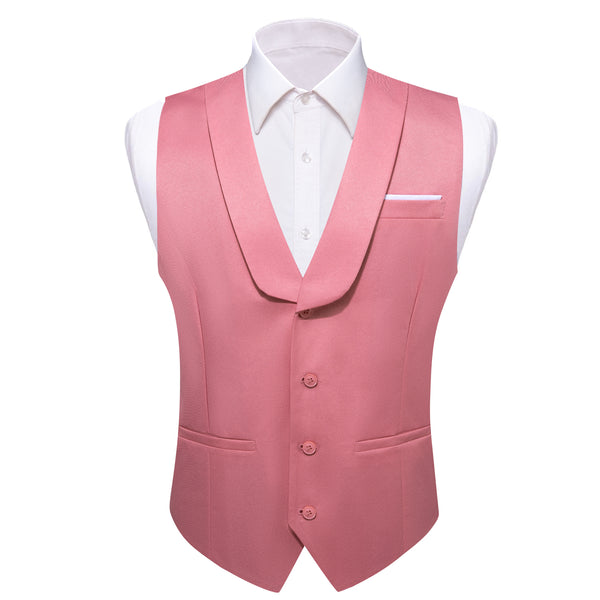 LightPink Solid Jacquard Men's Collar Vest