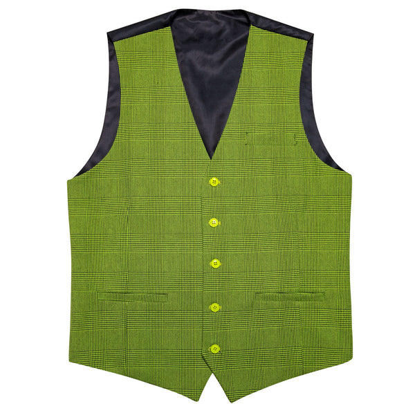 Grass Green Solid Jacquard Men's Single Vest