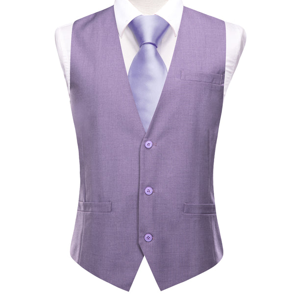 Heather Purple Solid Splicing Jacquard Men's Vest