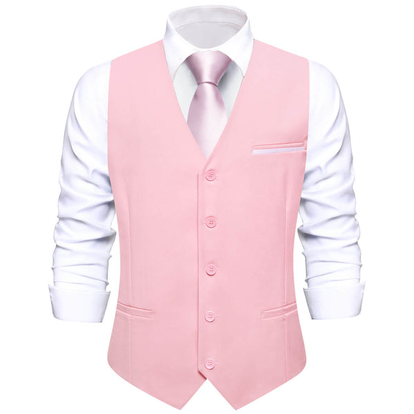 Baby Pink Solid Silk Vest