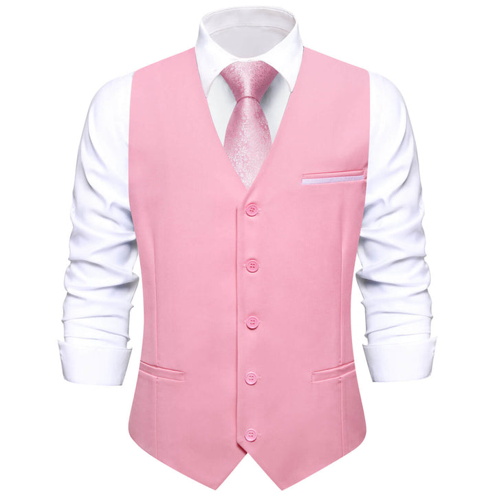 Light Pink Solid Silk Vest 