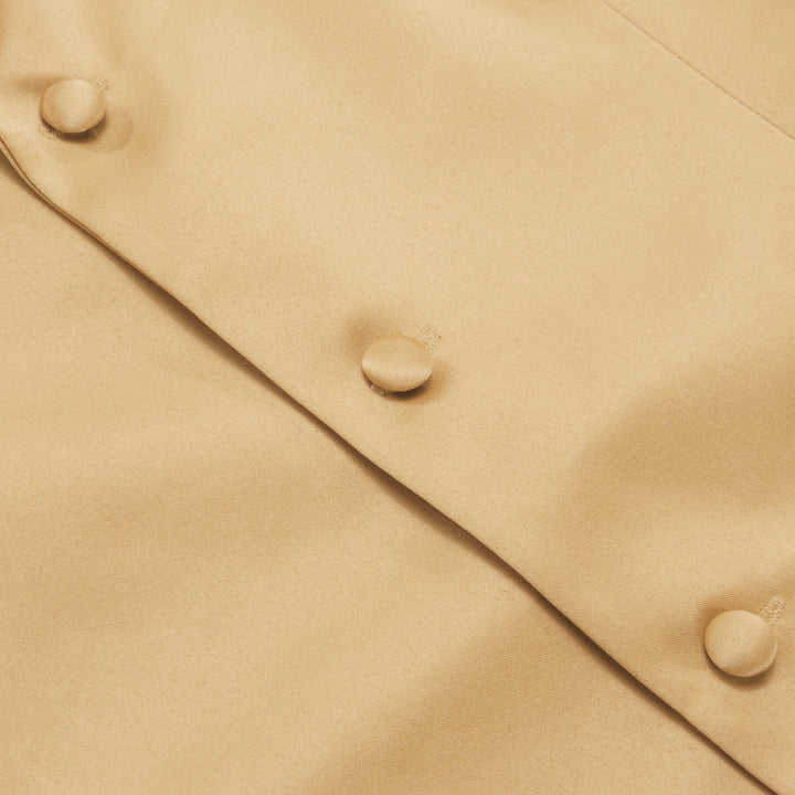 Burlywood Brown Solid Silk Vest Suit Waistcoat
