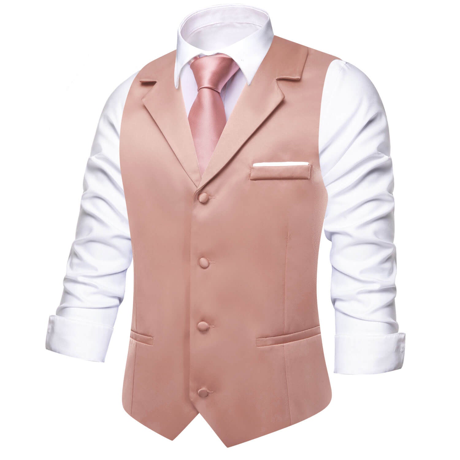 rose gold vest and tie set