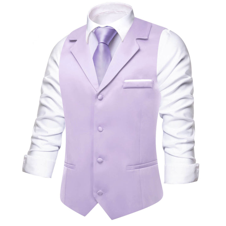 Thistle Purple Solid Silk Suit Vest
