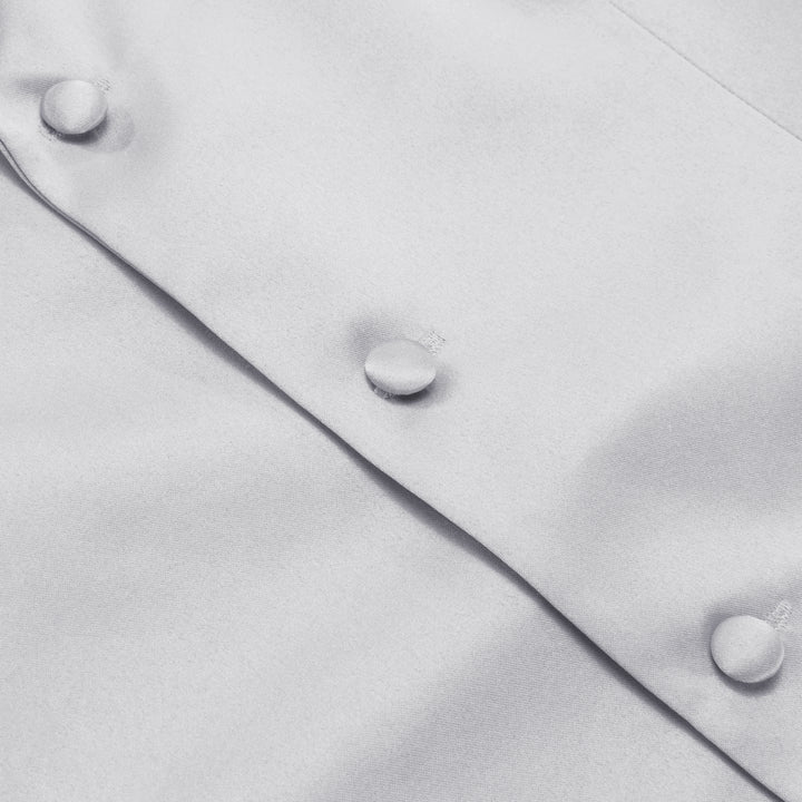 Mercury Grey Solid Silk Suit Vest