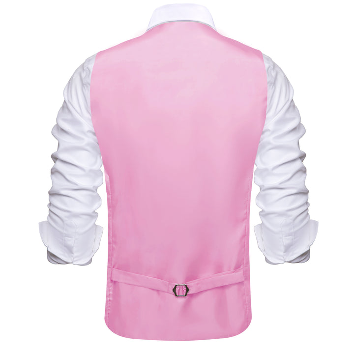 Blush Pink Silk Suit Button Vest