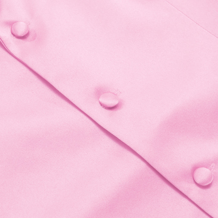 Blush Pink Silk Suit Button Vest