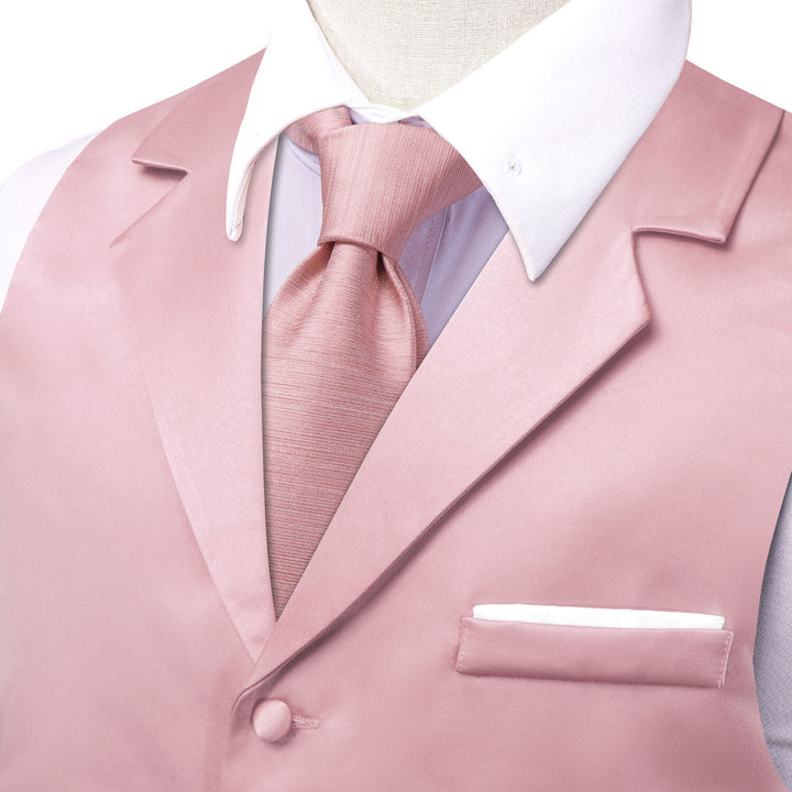 Lemonade Pink Silk Suit Button Vest 
