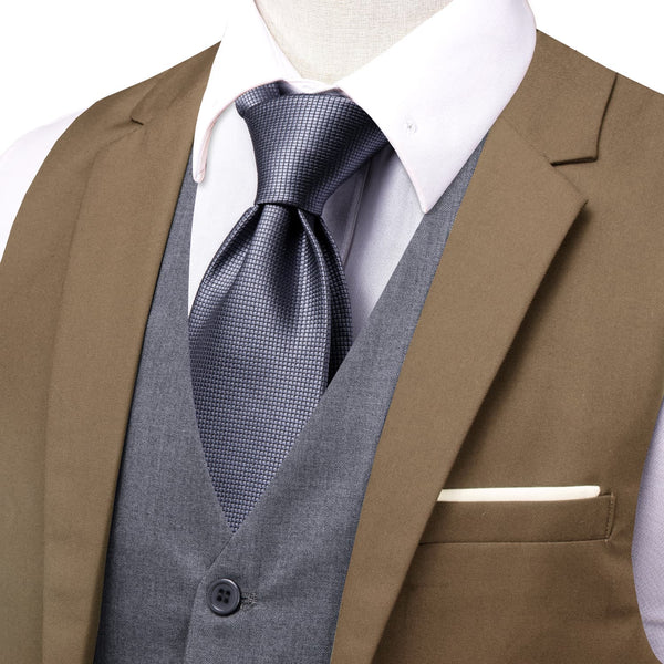 Black Golden Blue Floral Ascot Cravat Tie Pocket Square Cufflinks Set ...