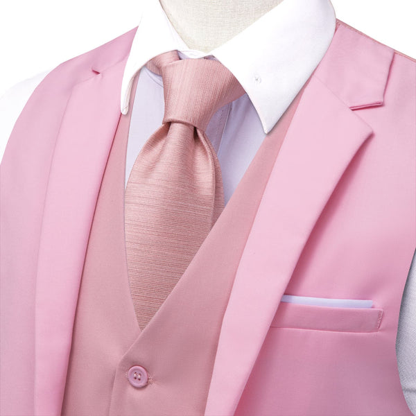 Layered Waistcoat Splicing Grey Light Pink Collar Vest