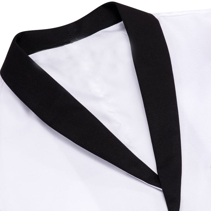 Ghost White Solid Shawl Collar Vest 