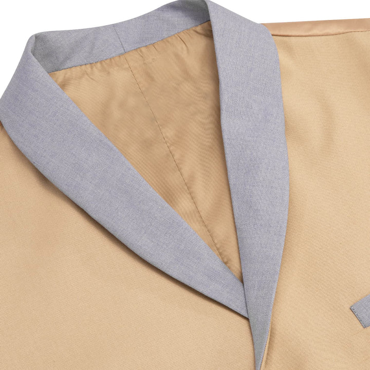 Sepia Brown Solid Vest Shawl Collar Waistcoat