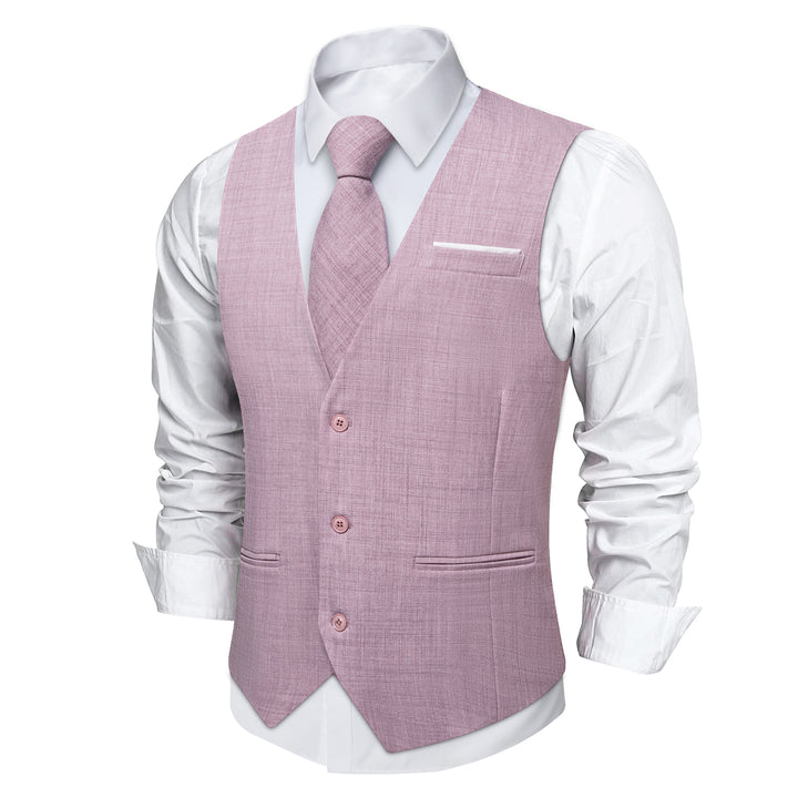 Plum Pink Plaid Jacquard Men's Vest