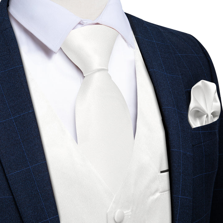Ties2you Dress Vest Pearl White Solid Silk Mens Suit Vest Tie Set – ties2you Ties2you Dress Vest Pearl White Solid Silk Mens Suit Vest Tie Set – ties2you