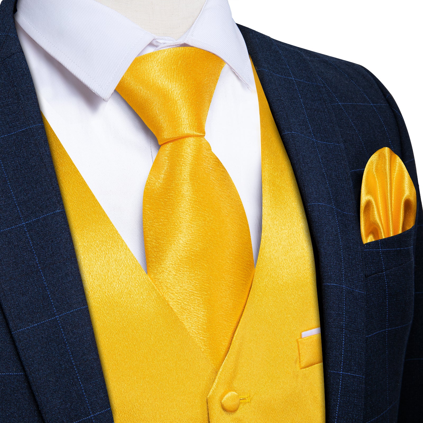 Ties2you Vest for Men Yellow Solid Silk Formal Mens Work Vest Tie Set ties2you Ties2you Vest for Men Yellow Solid Silk Formal Mens Work Vest Tie Set ties2you