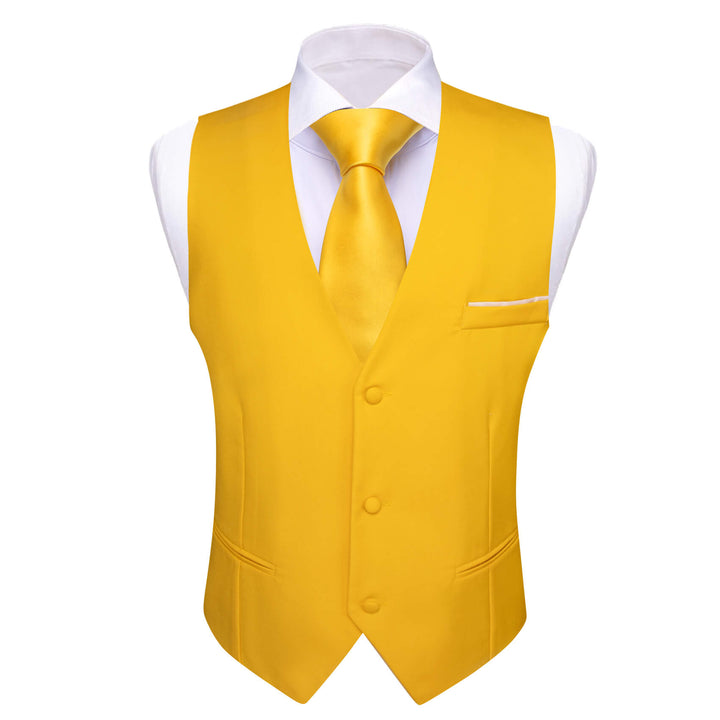  Latte Yellow Silk Suit Vest