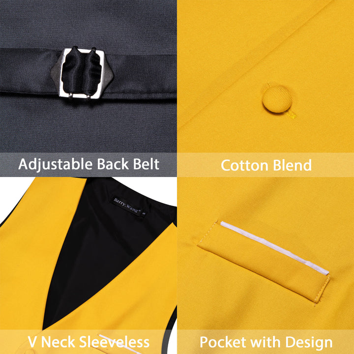  Latte Yellow Silk Suit Vest