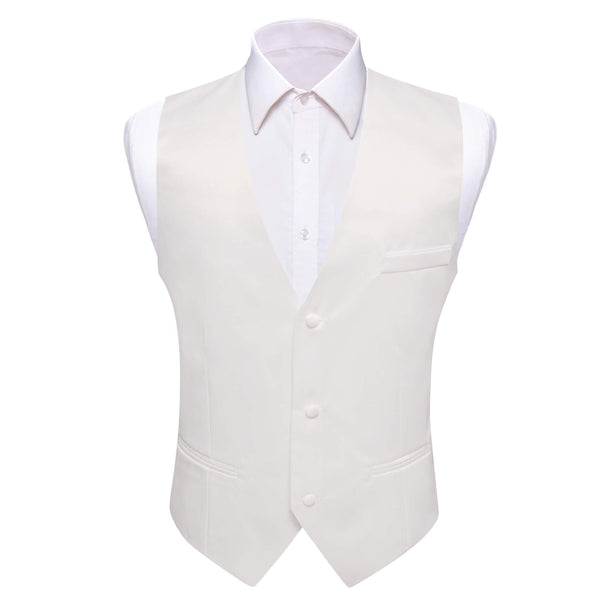 Pearl White Silk Suit Vest Business Waistcoat