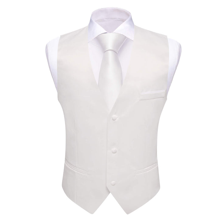 Pearl White Silk Suit Vest Business Waistcoat