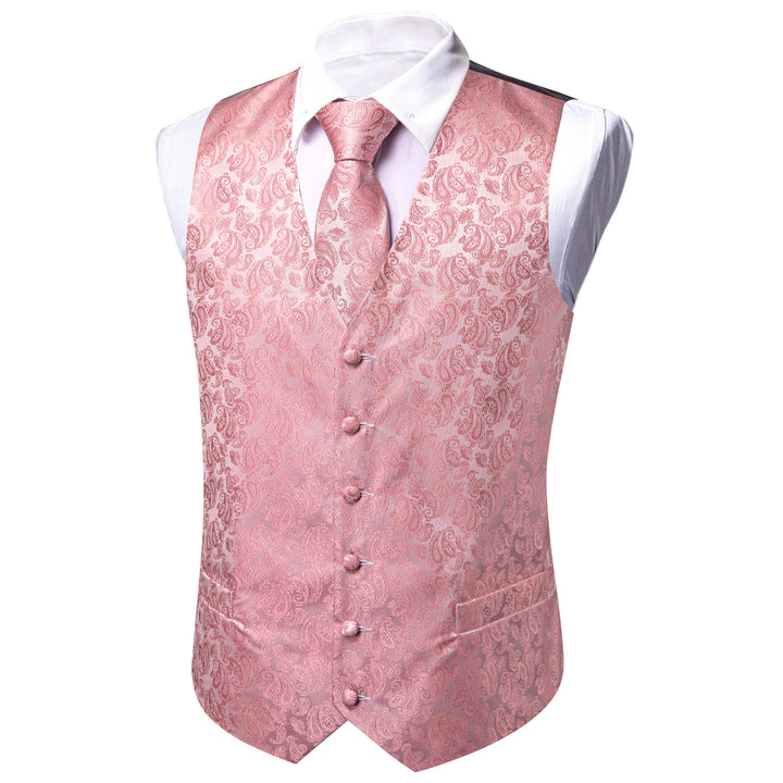 Pink Paisley Silk Men's Vest
