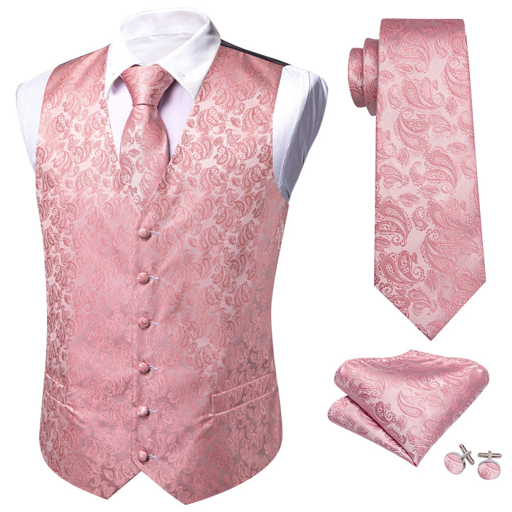 Pink Paisley Silk Men's Vest