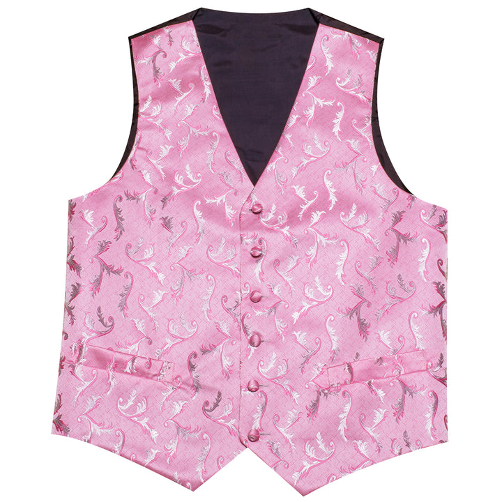Pink Floral Silk Men's Vest